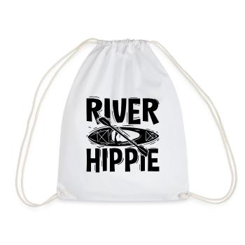 River Hippie Kayaking Paddle Boat Kayak Lover - Drawstring Bag - white - Front