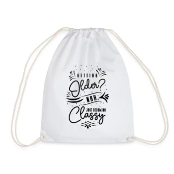 Classy Grandparent Vintage Typography Classic - Drawstring Bag - white - Front