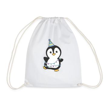 Pingouin pour anniversaire pour les enfants un cadeau - Sac de sport léger - blanc - Devant