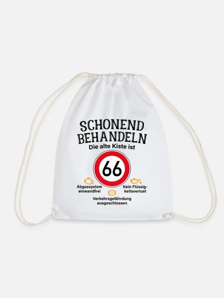 66. Geburtstag Schonend Behandeln Alte Kiste 66 - Turnbeutel - Weiß