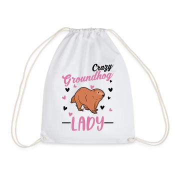 Marmotte folle Femme Crazy Groundhog dame - Sac de sport léger - blanc - Devant