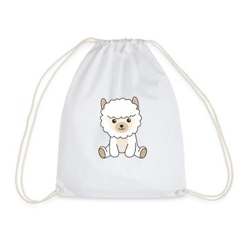 Alpaga animaux mignons pour enfants Alpagas manga - Sac de sport léger - blanc - Devant