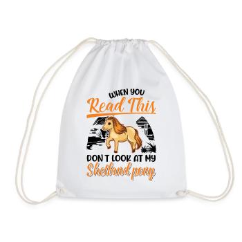 Shetland Pony Geschenk Shetty - Turnbeutel - Weiß - Vorne