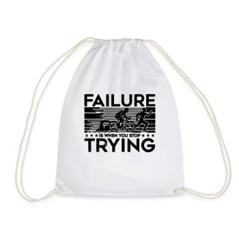 Failure Is When You RetroTraining Triathlon Lover - Drawstring Bag - white - Front