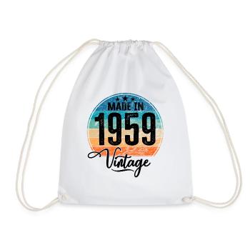 Millésime Fabriqué en 1959 Année de naissance 1959 Anniversaire - Sac de sport léger - blanc - Devant