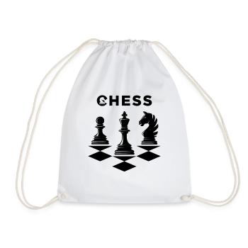 Chess Schach Schachfiguren - Turnbeutel - Weiß - Vorne