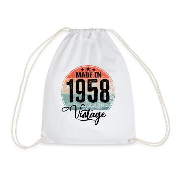 Vintage Made in 1958 Geburtsjahr 1958 Geburtstag - Turnbeutel - Weiß - Vorne