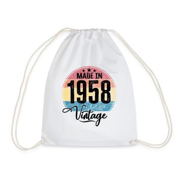 Vintage Made in 1958 Geburtsjahr 1958 Geburtstag - Turnbeutel - Weiß - Vorne