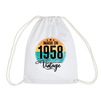 Vintage Made in 1958 Geburtsjahr 1958 Geburtstag - Turnbeutel - Weiß - Vorne