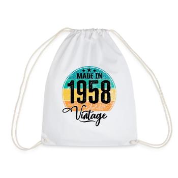 Vintage Made in 1958 Geburtsjahr 1958 Geburtstag - Turnbeutel - Weiß - Vorne