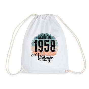 Vintage Made in 1958 Geburtsjahr 1958 Geburtstag - Turnbeutel - Weiß - Vorne