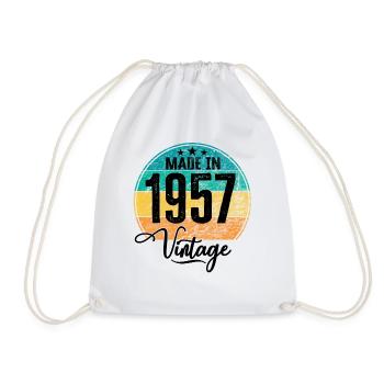 Millésime Fabriqué en 1957 Année de naissance 1957 Anniversaire - Sac de sport léger - blanc - Devant