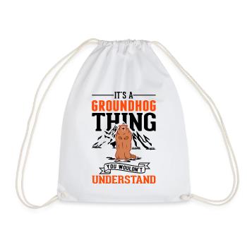 Groundhog Thing Groundhog Day Marmot - Drawstring Bag - white - Front