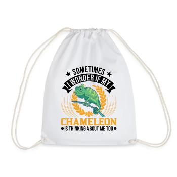 Caméléon Cadeau Caméléon - Sac de sport léger - blanc - Devant