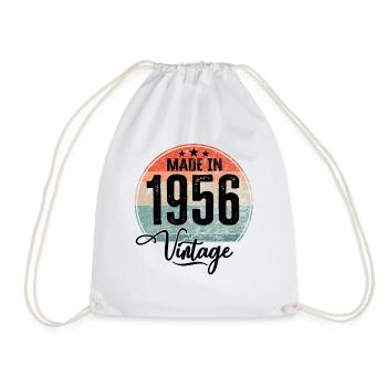 Vintage Made in 1956 Geburtsjahr 1956 Geburtstag - Turnbeutel - Weiß - Vorne