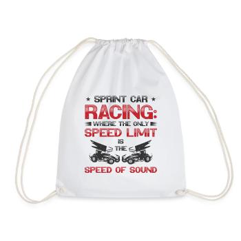 Sprint Car Dirt Track Racing - Drawstring Bag - white - Front