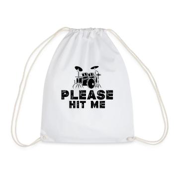 Please Hit Me - Joueur de batterie drôle - Sac de sport léger - blanc - Devant