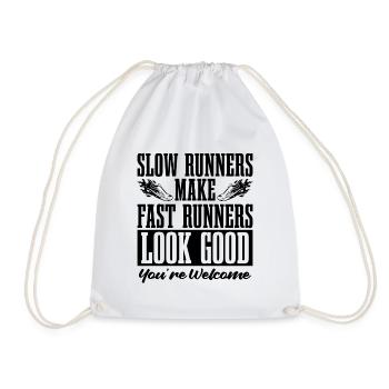 Les coureurs lents font des coureurs rapides des marathoniens athlétiques - Sac de sport léger - blanc - Devant