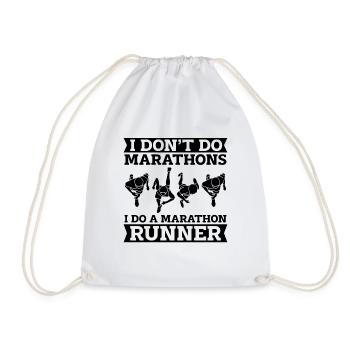 Je ne fais pas de marathons en courant Entraînement Marathonien - Sac de sport léger - blanc - Devant