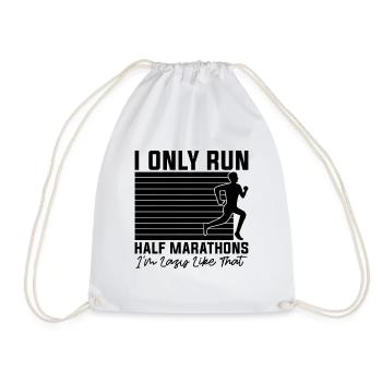 Je ne cours que des semi-marathons Je cours marathonien - Sac de sport léger - blanc - Devant