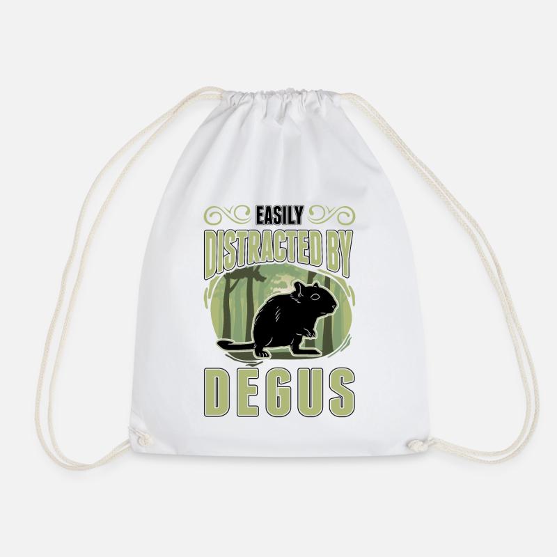 Degu Geschenk Strauchratte Walddegu - Turnbeutel - Weiß