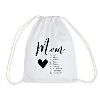 Mom Definitions - Mother's Day Funny Gift - Drawstring Bag - white - Front