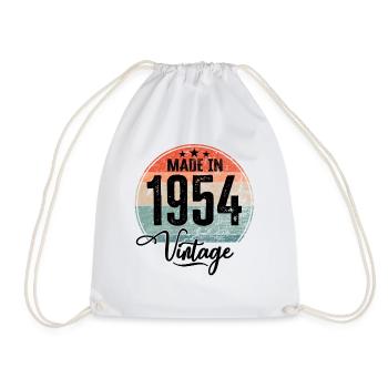 Vintage Made in 1954 Geburtsjahr 1954 Geburtstag - Turnbeutel - Weiß - Vorne