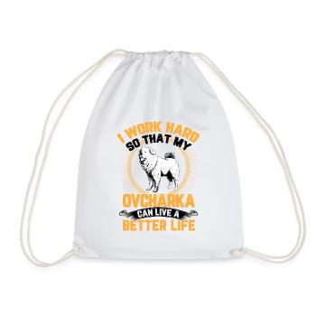 Work for Ovcharka Caucasian Shepherd - Drawstring Bag - white - Front