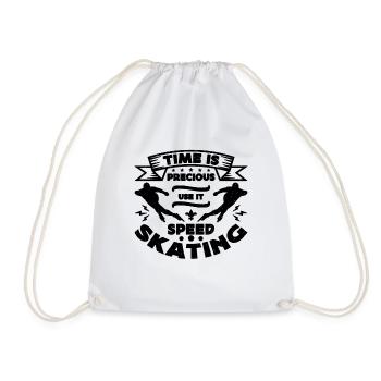 Time Is Precious Use It Winter Sports Speed Skater - Turnbeutel - Weiß - Vorne