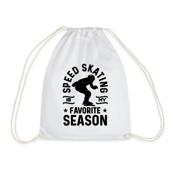 Speed Skating Is My Favorite Skate Speed Skater - Drawstring Bag - white - Front