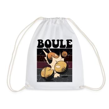 Boulespieler Boulekugel für Bouler Petanque Boule - Turnbeutel - Weiß - Vorne