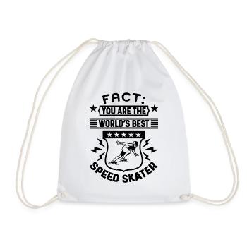Fact You Are The World's Short Track Speed Skater - Drawstring Bag - white - Front