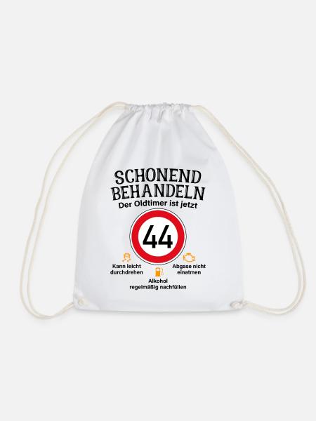 44. Geburtstag Schonend Behandeln Oldtimer Ist 44 - Turnbeutel - Weiß