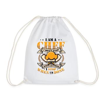 Je suis un chef que je n’arrête pas - Sac de sport léger - blanc - Devant
