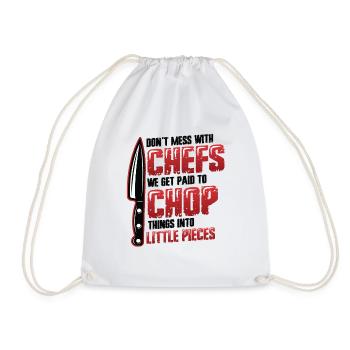 Don't mess with the chef - Drawstring Bag - white - Front