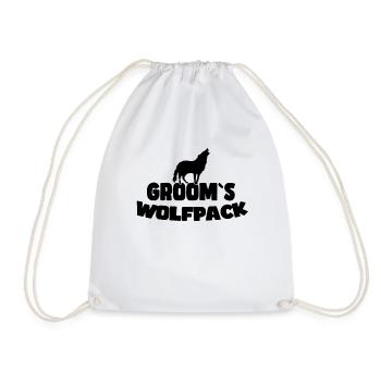 Groom's Wolf Pack - Drawstring Bag - white - Front