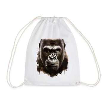 Funny Gorilla Monkey T-Shirt - Drawstring Bag - white - Front