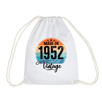 Vintage Made in 1952 Geburtsjahr 1952 Geburtstag - Turnbeutel - Weiß - Vorne