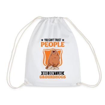 Marmot Groundhog Day Woodhog Groundhog - Drawstring Bag - white - Front
