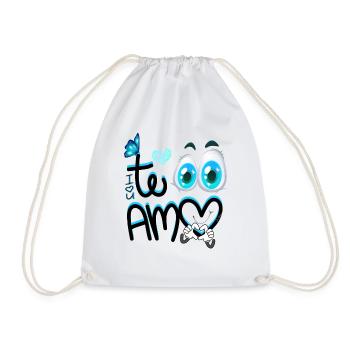 Papillon Te Amo Cartoon - Bleu - Love - Sac de sport léger - blanc - Devant