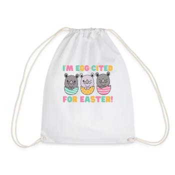 rhinocéros mignons à Pâques avec des œufs de Pâques rhinocéros - Sac de sport léger - blanc - Devant