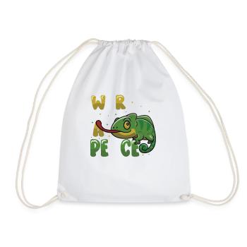 Peace Cameleon, mouvement pour la paix - Sac de sport léger - blanc - Devant