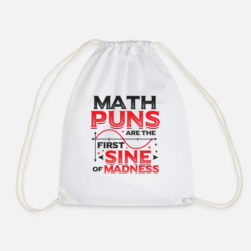 Mathe-Lehrer, Mathe-Schüler, Mathe-Wortspiele - Turnbeutel - Weiß