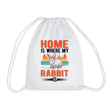 La maison est l’endroit où mon lapin est lapin lapin - Sac de sport léger - blanc - Devant