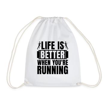 Life Is Better When Marathon Race Country Runner - Turnbeutel - Weiß - Vorne