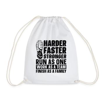 Harder Faster Stronger Long Track Country Runner - Drawstring Bag - white - Front