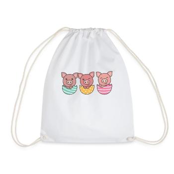 cochons doux à Pâques avec œufs de Pâques porc - Sac de sport léger - blanc - Devant