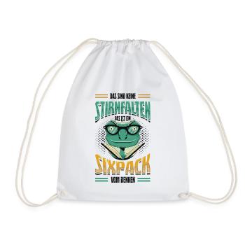 Das Sind Keine Stirnfalten, Das Ist Ein Six Pack - Turnbeutel - Weiß - Vorne