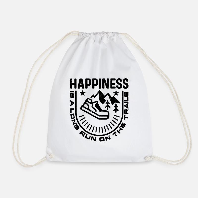 Happiness Is A Long Run Ultra Running Trail Runner - Turnbeutel - Weiß