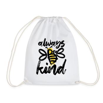 Always Be Nice - Bee - Abstract - Graphic Art - Drawstring Bag - white - Front